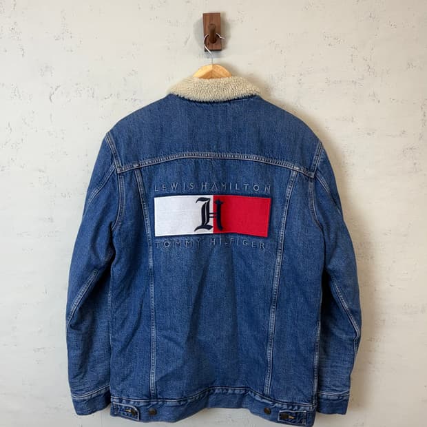 타미힐피거 루이스해밀턴 양털 쉐르파 데님 자켓