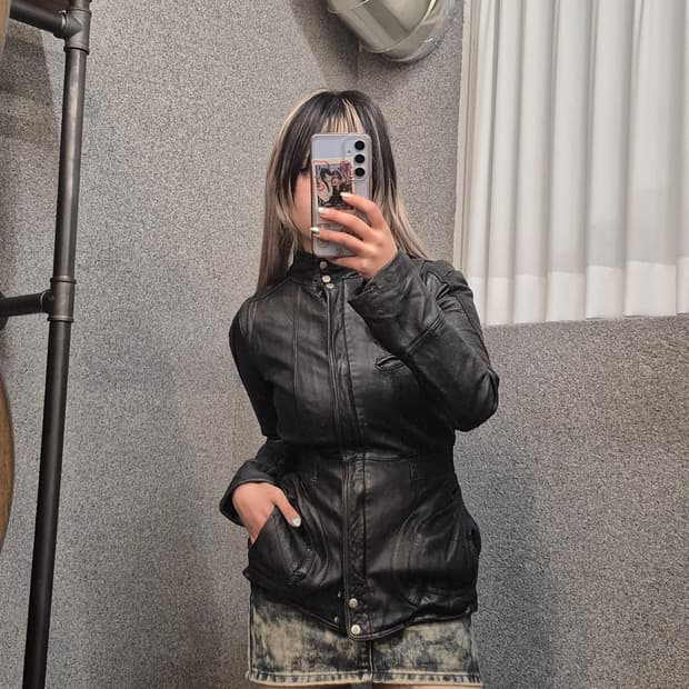 VINTAGE DETAIL LETHER JACKET 