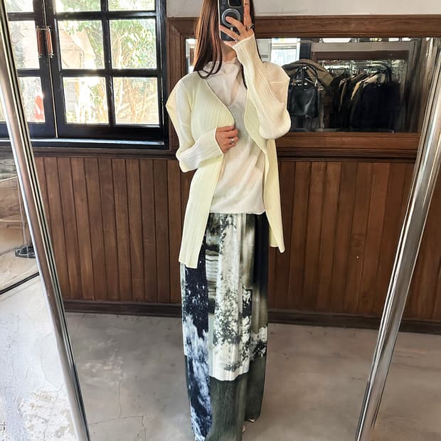 DIESEL multicolor print long skirt
