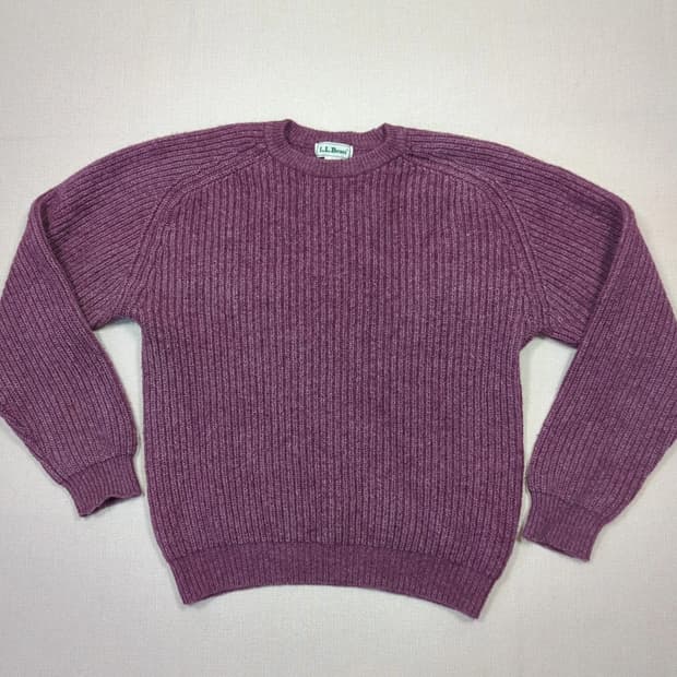 엘엘빈 퍼플색 골지 니트 스웨터