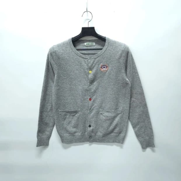KENZO 겐조 여성 자수패치 그레이 울 가디건