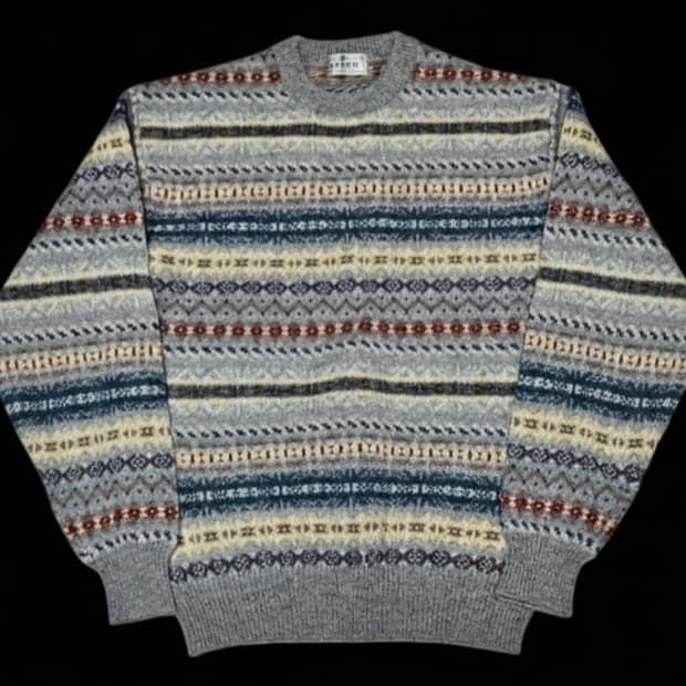 greed 페어아일 패턴 니트