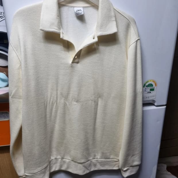 ZARA 남성 카라 니트 Ivory L