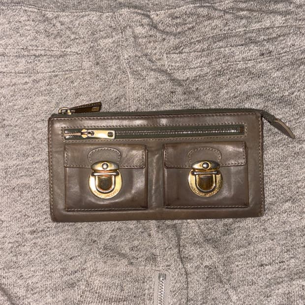 00s 마크제이콥스 y2k 클러치 투포켓 가죽 장지갑