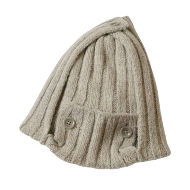 캐피탈 5G 울 3x3 립 헌팅 니트 캡 베이지