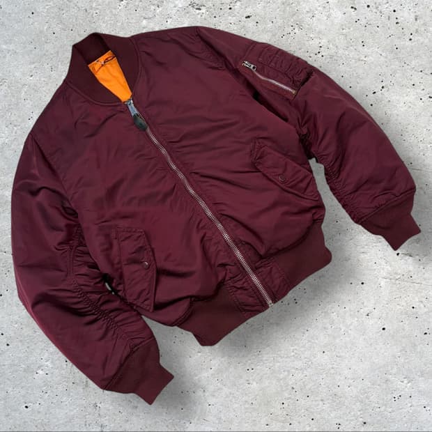 [S] 알파인더스트리 버건디 MA-1 항공 점퍼 자켓 B716