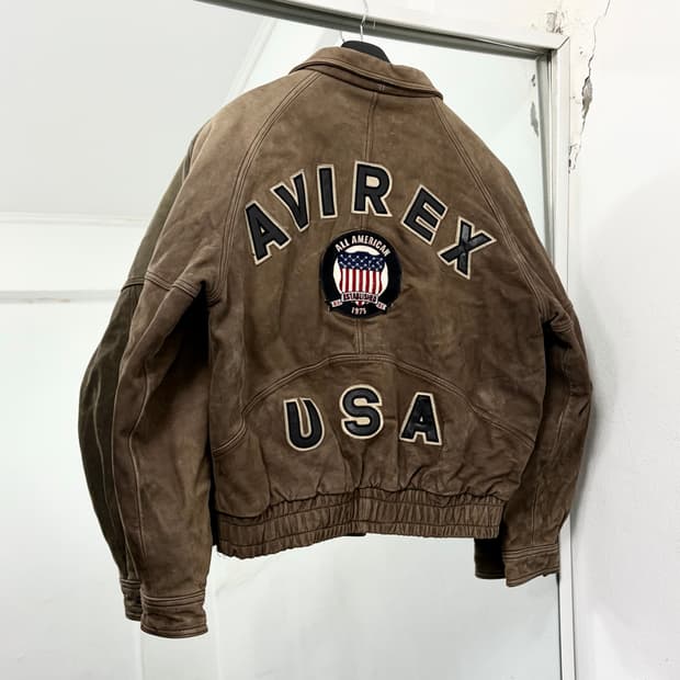 아비렉스 90s 소가죽 아이콘 자켓