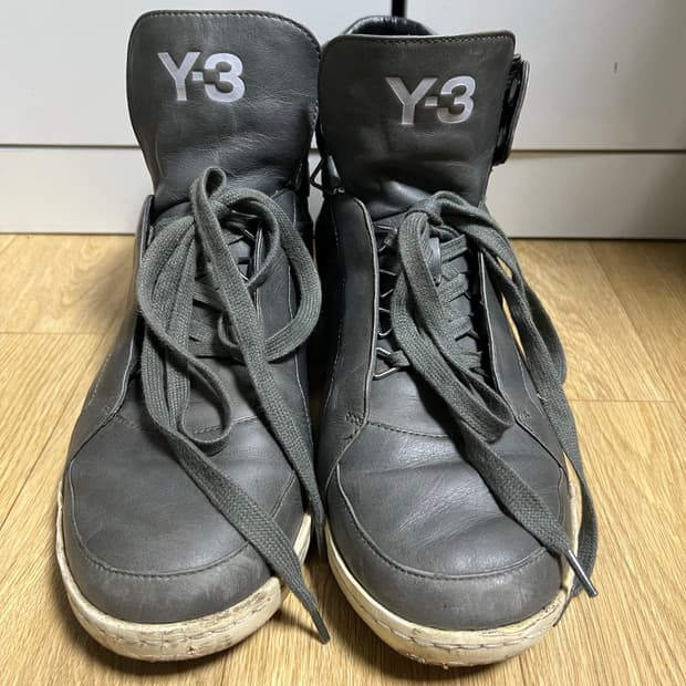 Y-3 하이탑 레더 스니커즈 카키 280
