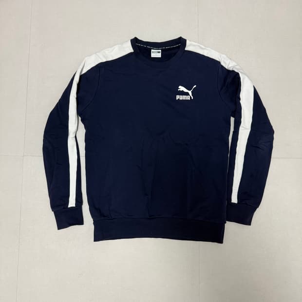 푸마 아이코닉 T7 크루넥 맨투맨 네이비 L