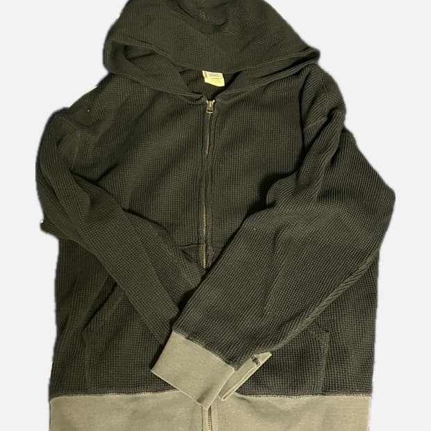카키스 와플 후드집업 블랙 S