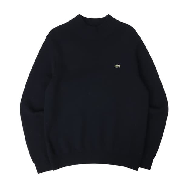 라코스테 네이비 모크넥 울 니트
