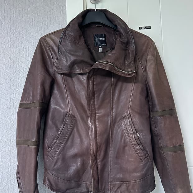 이태원 leather park 비대칭 레더 자켓