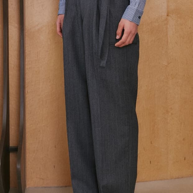 웨이비니스 레이어드 벨티드 팬츠 그레이