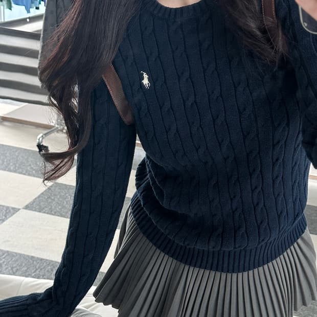 폴로 랄프로렌 네이비 케이블 니트 