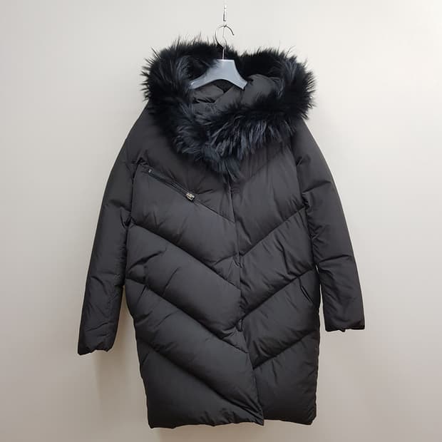 maje 마쥬 라쿤퍼 후드 구스다운 롱 패딩 79-86-160사이즈