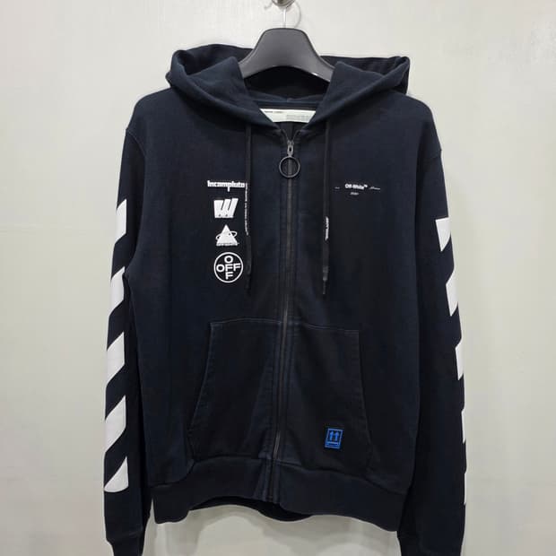 오프화이트 마리아나 파이핑 후드집업(L)