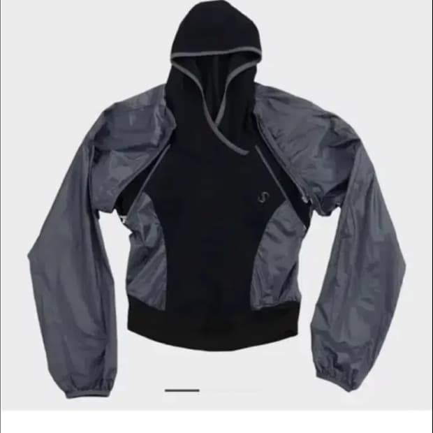 오호스 2-way Hoodie Bolero Black 투웨이 후드 볼레로