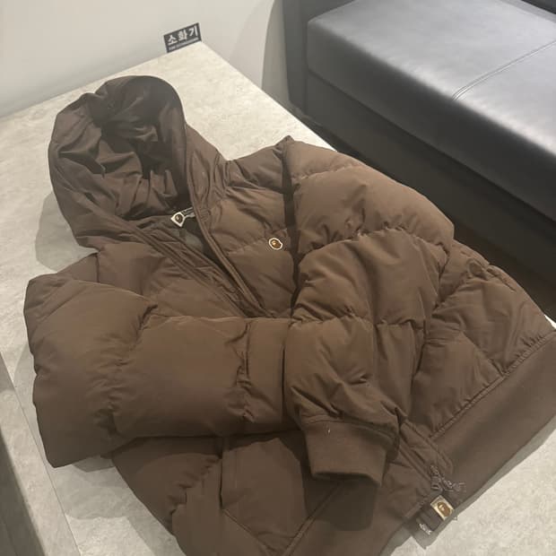 베이프 22fw 브라운 후드다운 패딩