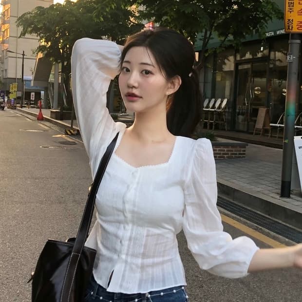 제니오 펄 에스닉 블라우스