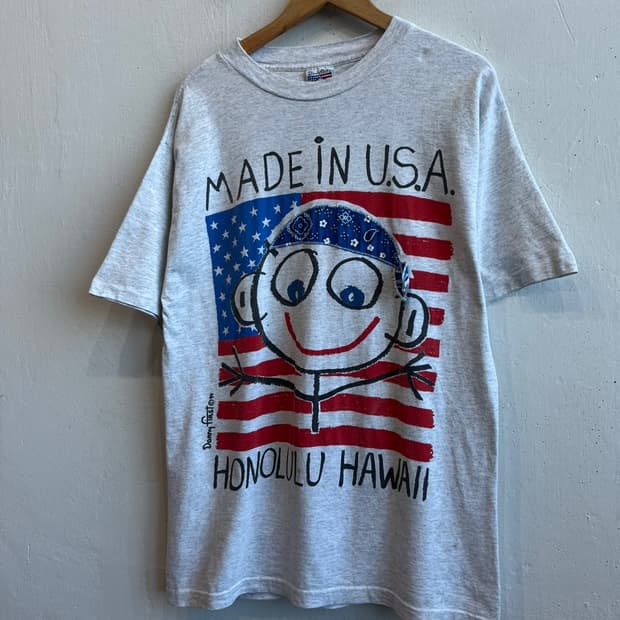 90s DANNY FIRST 호놀룰루 하와이 반팔 티셔츠 Made USA