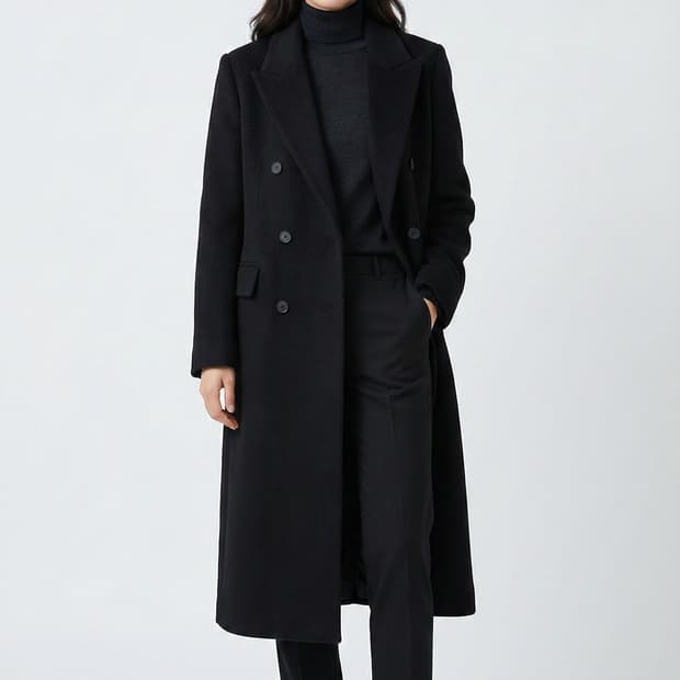 무신사 스탠다드 캐시미어 블렌드 더블 롱 코트