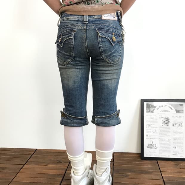 Cecil Mcbee Y2k Gyaru Denim Capri Pants