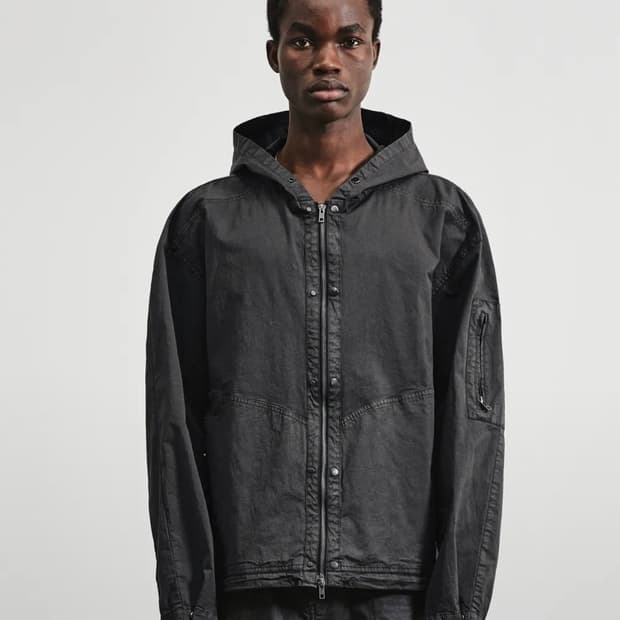 [48] 엘무드 디핀 가먼트 워시드 후드 셔츠 자켓 차콜 그레이