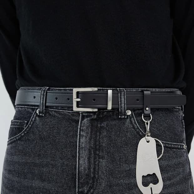 [26~28]베라펠레 미니멀 레더 벨트 - 모던 블랙