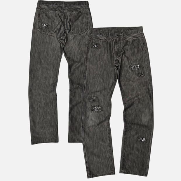 damage quilting grey jean