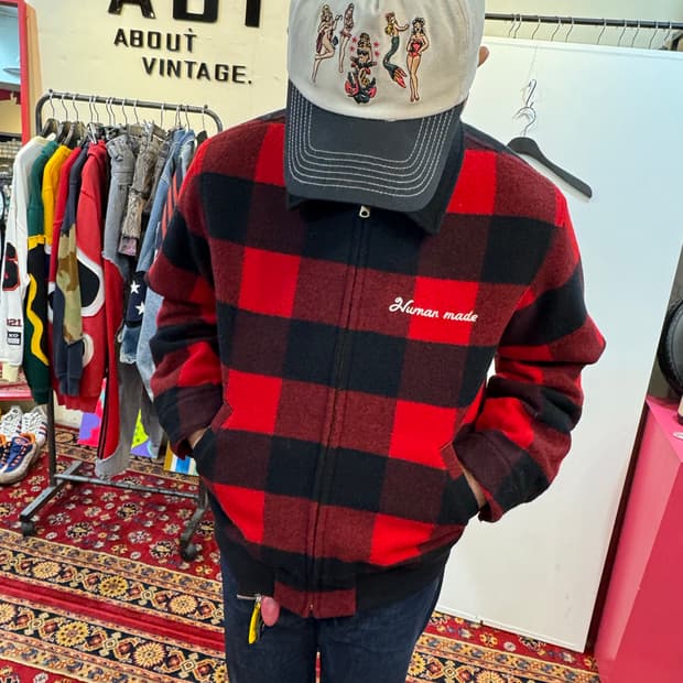 휴먼메이드 집업 럼버 자켓 레드 XL