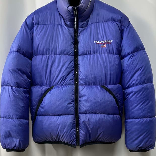 90's 폴로 스포츠 리버서블 퍼플 썬페이딩 다운푸퍼 패딩 자켓