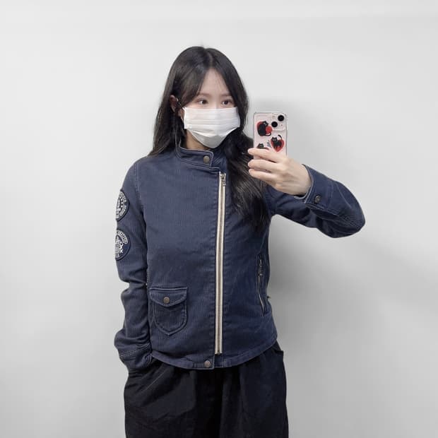 히스테릭글래머 패치 더블 라이더 자켓
