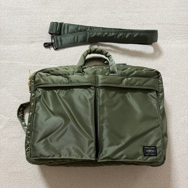 PORTER 신형 포터 탱커 3way 브리프케이스 세이지그린