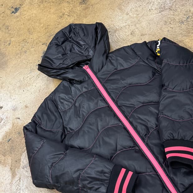 아디다스 블랙 핑크 숏패딩 85