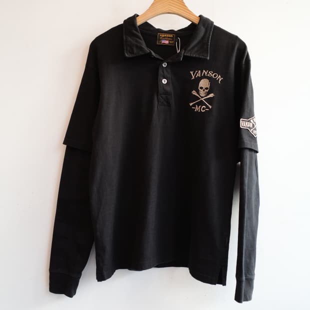 VANSON 밴슨 스컬자수 레이어드 롱슬리브