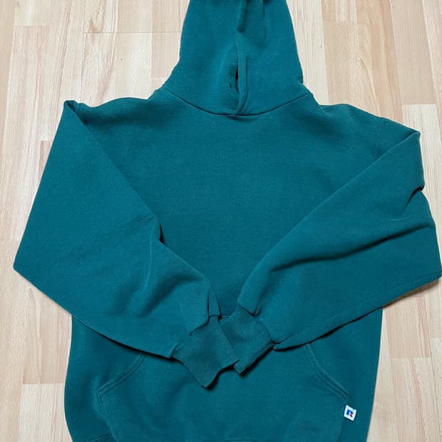 러셀 애슬레틱 90s 빈티지 usa 그린 후드티