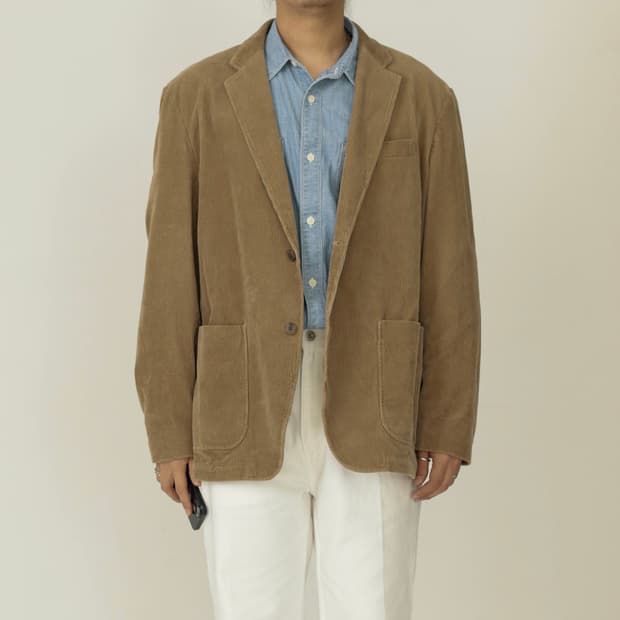 유니클로 코듀로이 투버튼 블레이저 XXL