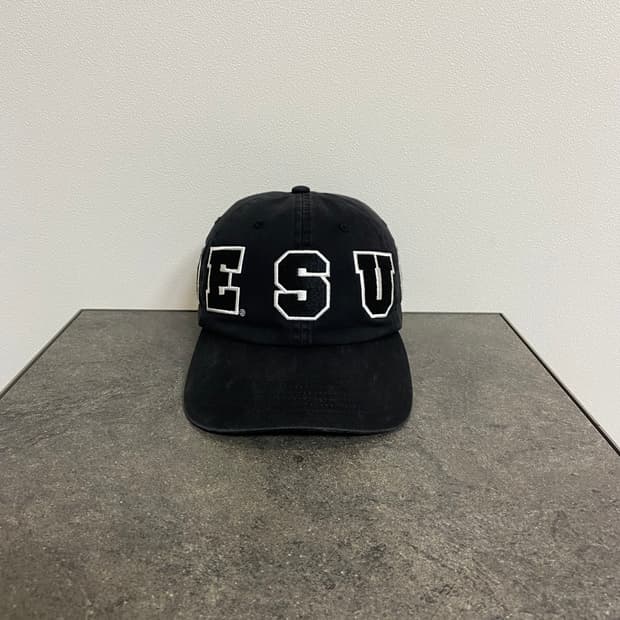 (OS) 슈프림 6패널 볼캡 모자 로고 워시드 블랙