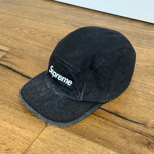 슈프림 데님 캠프캡 블랙 - 24SS