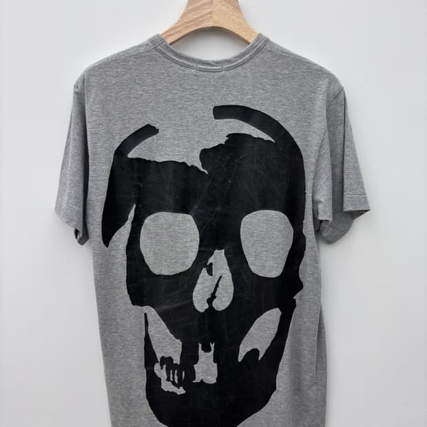 SKULL LEATHER T SHIRT