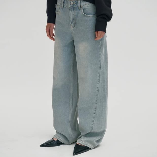 스웨이드 커브드 데님 M