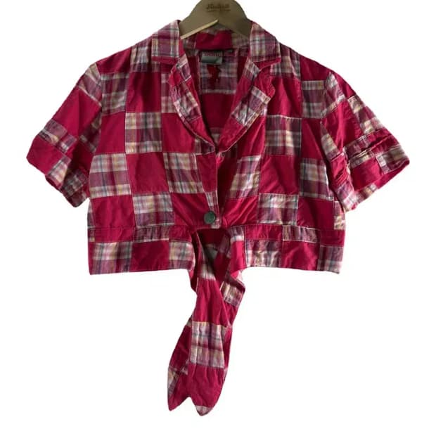 A1520 [ DOHC ] 패치 워크 크롭 셔츠 [ SIZE: S ]