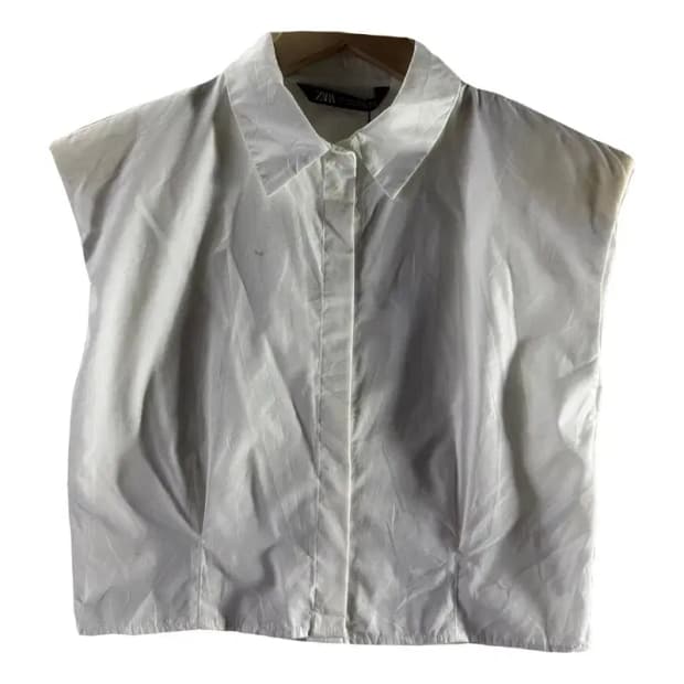 A1667 새상품 자라 민소매 크롭 셔츠 [ SIZE: S ]
