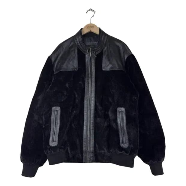 A3173 [ICINOO] 가죽 배색 자켓 100