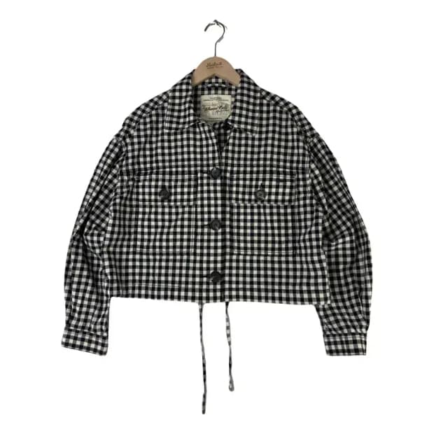 A3040 [WHOAU] 후아유 체크 크롭 자켓 S