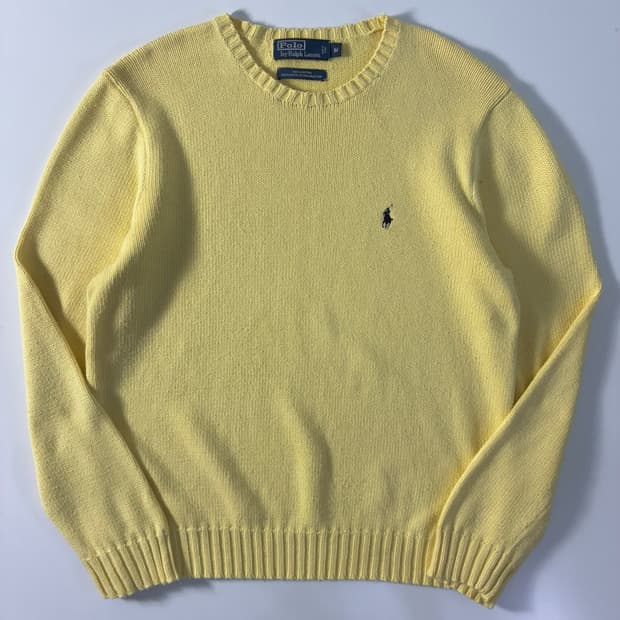Polo   폴로 랄프로렌 자수 코튼 옐로우 니트  