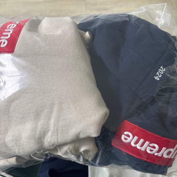 슈프림 박스로고 후드 네이비 xl