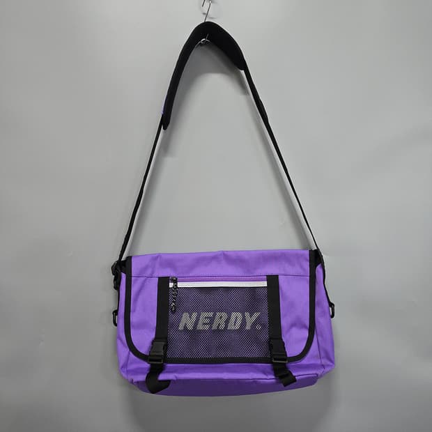 널디 NERDY 메쉬 메신저백 퍼플