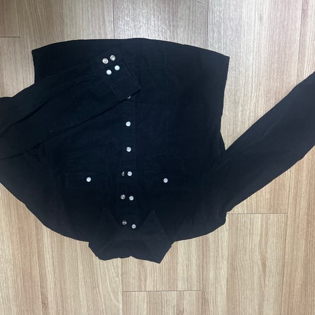 애즈온 골덴 크롭 셔츠