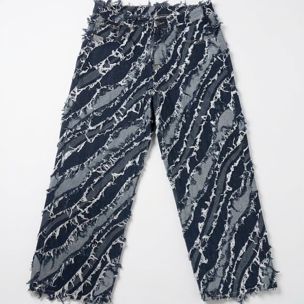 남자 스크레치 와이드 데님 L (새상품)